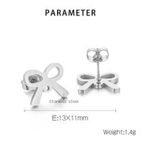 1 Pair Simple Style Bow Knot Plating Stainless Steel 18K Gold Plated Ear Studs main image 2