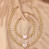 Elegant Retro Solid Color Imitation Pearl Alloy Plating Gold Plated Women's Bracelets Necklace main image 4