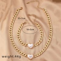 Elegant Retro Solid Color Imitation Pearl Alloy Plating Gold Plated Women's Bracelets Necklace main image 2