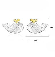 1 Pair Ig Style Cute Whale Plating Hollow Out Copper Ear Studs main image 2