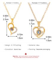 Simple Style Commute Heart Shape Alloy Copper Inlay Pendant Necklace main image 2