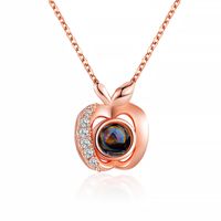 Simple Style Commute Heart Shape Alloy Copper Inlay Pendant Necklace sku image 6
