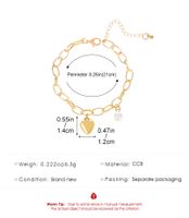 Einfacher Stil Pendeln Herzform Vergoldet Legierung Großhandel Armbänder main image 3