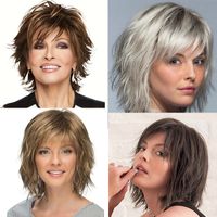 Women's Simple Style Party Stage High Temperature Wire Side Fringe Short Straight Hair Wig Net main image 1