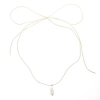 Simple Style Bow Knot Pu Leather Imitation Pearl Patchwork Women's Pendant Necklace main image 6