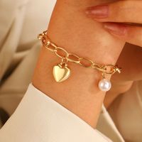 Einfacher Stil Pendeln Herzform Vergoldet Legierung Großhandel Armbänder main image 1
