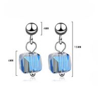 1 Pair Simple Style Geometric Plating Artificial Crystal Drop Earrings main image 2