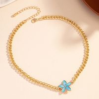 Simple Style Flower Alloy Enamel Plating Gold Plated Women's Pendant Necklace main image 4