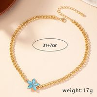 Simple Style Flower Alloy Enamel Plating Gold Plated Women's Pendant Necklace sku image 1