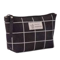 Women's Medium Canvas Geometric Basic Square Zipper Cosmetic Bag sku image 2