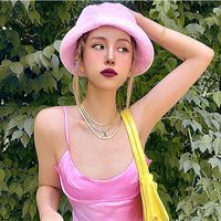 Women's Simple Style Solid Color Flat Eaves Bucket Hat main image 4