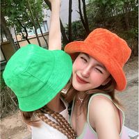 Women's Simple Style Solid Color Flat Eaves Bucket Hat main image 6