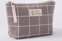 Women's Medium Canvas Geometric Basic Square Zipper Cosmetic Bag sku image 3