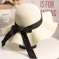 Women's Elegant Simple Style Color Block Wide Eaves Sun Hat sku image 7