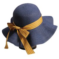 Women's Elegant Simple Style Color Block Wide Eaves Sun Hat main image 3