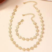 Classical Simple Style Solid Color Daisy Alloy Plating Gold Plated Women's Bracelets Necklace main image 4