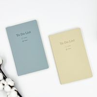 1 Piece Solid Color Class Learning Pu Leather Pastoral Notebook main image 4