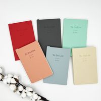 1 Piece Solid Color Class Learning Pu Leather Pastoral Notebook main image 1