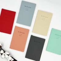 1 Piece Solid Color Class Learning Pu Leather Pastoral Notebook main image 3