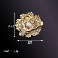 Elegant Luxurious Flower Brass Plating Inlay Pearl Zircon Women's Brooches 1 Piece main image 2