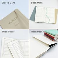 1 Piece Solid Color Class Learning Pu Leather Pastoral Notebook main image 2