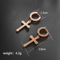 1 Pair XUPING Simple Style Cross Plating 304 Stainless Steel 18K Gold Plated Raw Steel Black Gun Drop Earrings sku image 1