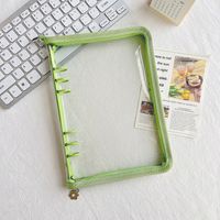 1 Piece Solid Color Class Learning Pvc Cute Loose Spiral Notebook sku image 16