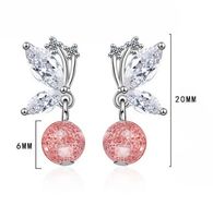 1 Pair Ig Style Sweet Butterfly Crystal Plating Inlay Copper Zircon Drop Earrings main image 2