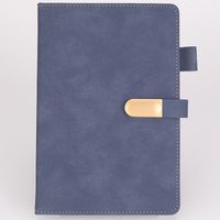 1 Piece Solid Color Class Learning School Pu Leather Casual Notebook sku image 14