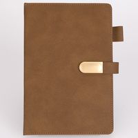 1 Piece Solid Color Class Learning School Pu Leather Casual Notebook sku image 17
