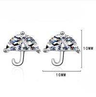 1 Pair Ig Style Simple Style Umbrella Plating Inlay Copper Zircon Ear Studs main image 2