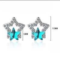 1 Pair Simple Style Star Plating Hollow Out Inlay Copper Ear Studs main image 2