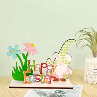 Easter Cute Letter Wood Indoor Party Festival Ornaments main image 4