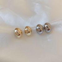 1 Pair Simple Style Solid Color Plating Steel Gold Plated Ear Studs main image 8