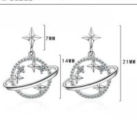 1 Paire Style Ig Star Placage Évider Incruster Le Cuivre Zircon Boucles D'oreilles main image 2