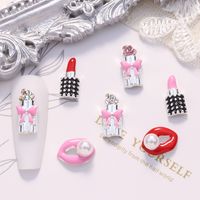 Valentine's Day Retro Simple Style Lipstick Bow Knot Metal Nail Decoration Accessories 1 Piece main image 1