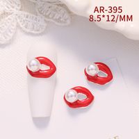Valentine's Day Retro Simple Style Lipstick Bow Knot Metal Nail Decoration Accessories 1 Piece sku image 4