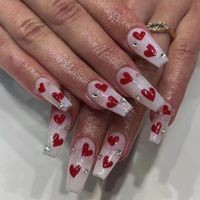 Valentine's Day Sweet Heart Shape Plastic Nail Patches 1 Set sku image 1