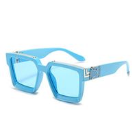 Streetwear Solid Color Pc Square Full Frame Men's Sunglasses sku image 24