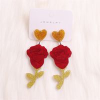 1 Pair Sweet Flower Arylic Drop Earrings sku image 1