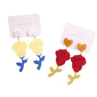 1 Pair Sweet Flower Arylic Drop Earrings main image 3