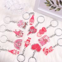 Casual Letter Heart Shape Stainless Steel Printing Valentine's Day Bag Pendant Keychain main image 1