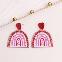 1 Pair Lady Classic Style Streetwear Geometric Heart Shape Arylic Drop Earrings sku image 3