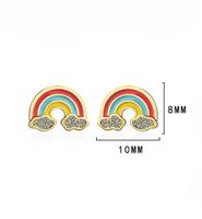 1 Pair Ig Style Clouds Rainbow Epoxy Plating Inlay Copper Zircon Ear Studs main image 2