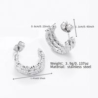 1 Pair Simple Style Classic Style C Shape Polishing Stainless Steel Ear Studs main image 1