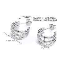 1 Pair Simple Style Classic Style C Shape Polishing Stainless Steel Ear Studs main image 3