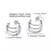 1 Pair Simple Style Classic Style C Shape Polishing Stainless Steel Ear Studs main image 4