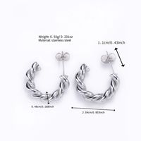1 Pair Simple Style Classic Style C Shape Polishing Stainless Steel Ear Studs main image 5