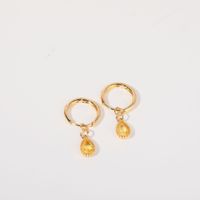 1 Pair Simple Style Water Droplets Plating Inlay Copper Zircon 18k Gold Plated Drop Earrings main image 5