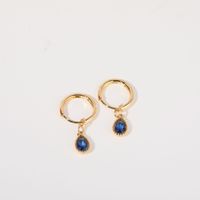 1 Pair Simple Style Water Droplets Plating Inlay Copper Zircon 18k Gold Plated Drop Earrings sku image 8